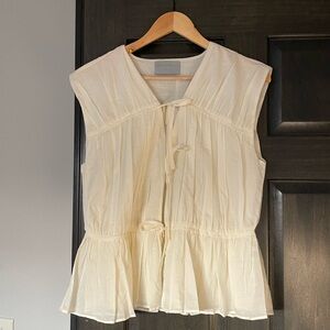 Modern Citizen Neha Tie-Front Tiered Blouse